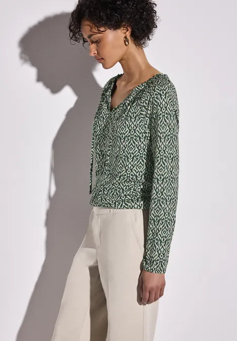 Bedrucktes Raglan Shirt hunter green