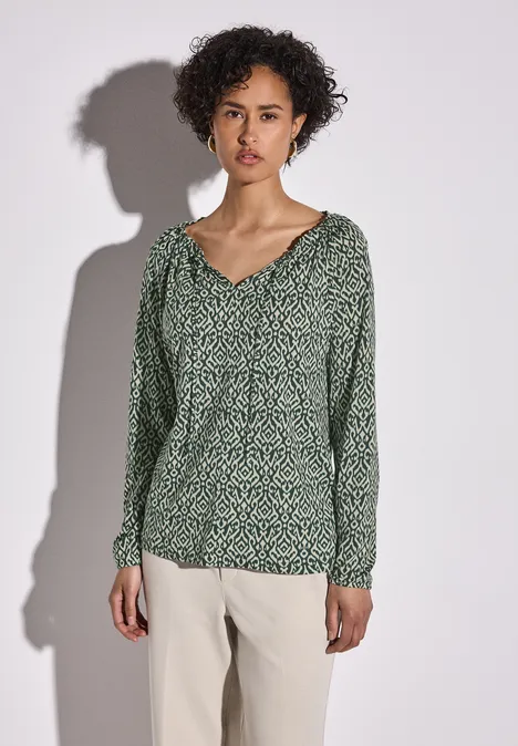 Bedrucktes Raglan Shirt hunter green
