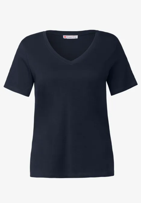 Basic V-Neck Shirt deep blue