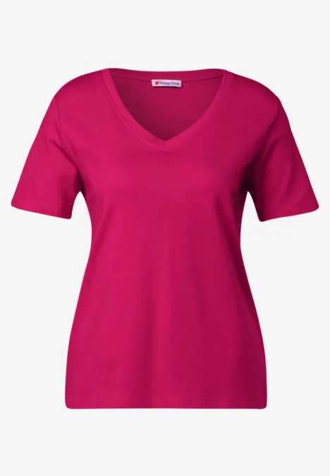 Basic V-Neck Shirt juicy berry