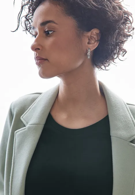 Basic shirt met ronde hals hunter green