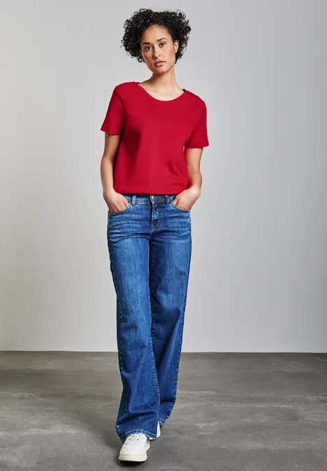 Basic Rundhalsshirt glory red