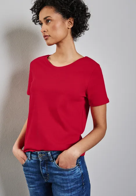 Basic Rundhalsshirt glory red
