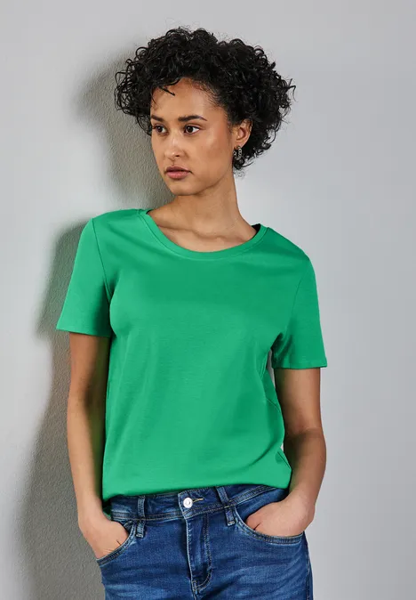 Basic Rundhalsshirt tendril green