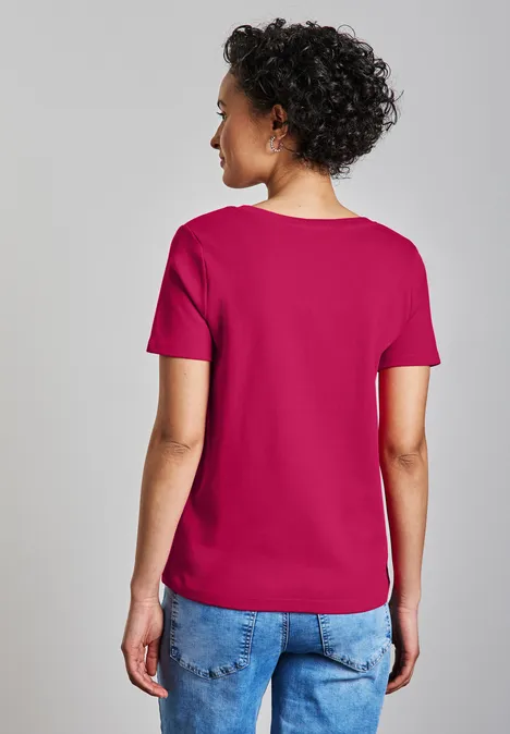Basic Rundhalsshirt juicy berry