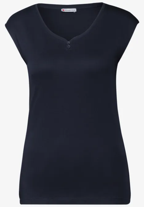Long Shape Shirt mit Knöpfen deep blue