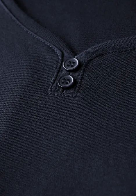 Long Shape Shirt mit Knöpfen deep blue