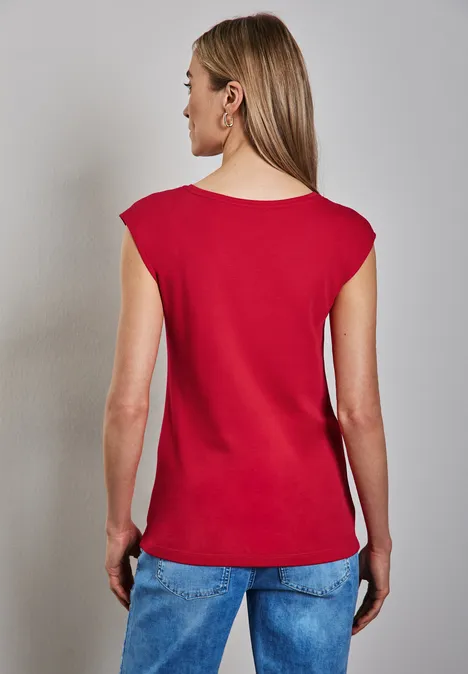 Lang shirt met knoopdetail glory red