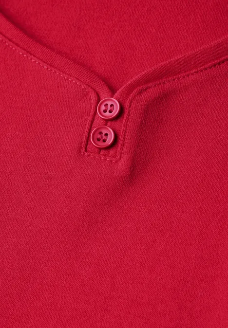 Lang shirt met knoopdetail glory red