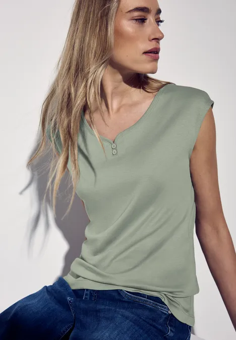 Long Shape Shirt mit Knöpfen dusty milky green