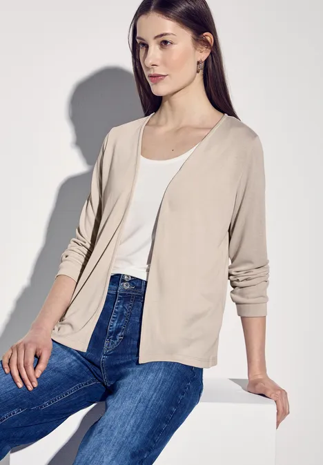 Veste ouverte smooth sand beige