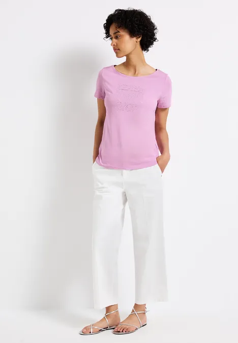 T-Shirt mit Folien-Print cherry blossom rose