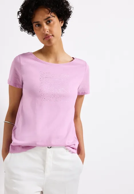 T-Shirt mit Folien-Print cherry blossom rose