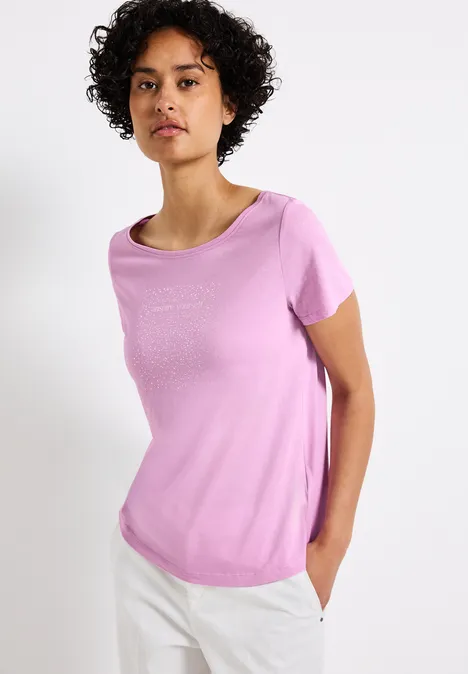 T-Shirt mit Folien-Print cherry blossom rose