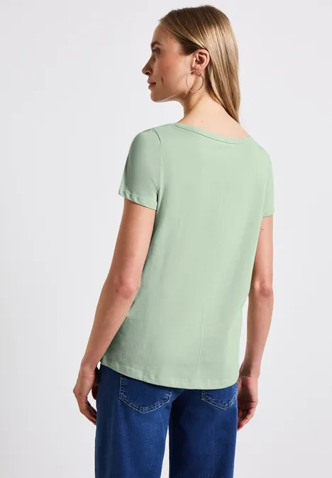 T-Shirt mit Folien-Print soft jade green
