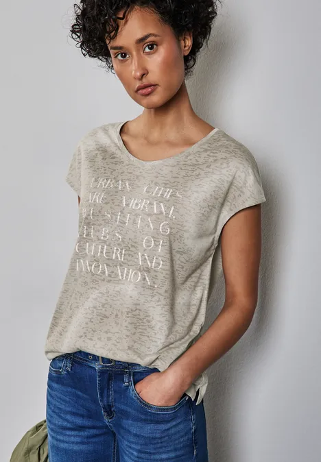Bedrucktes Shirt clay taupe