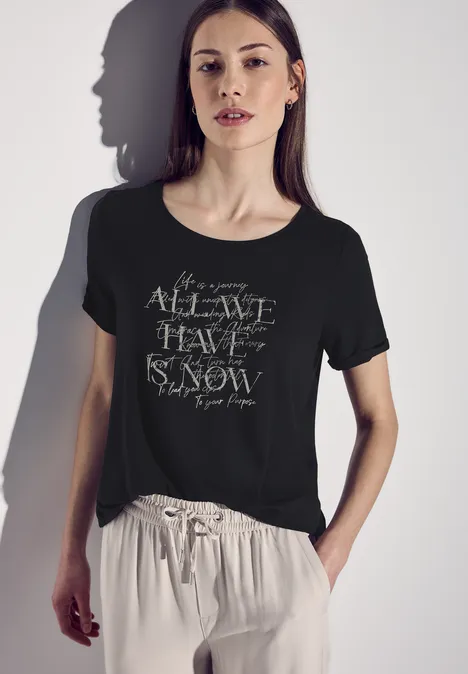 T-Shirt mit Print Black