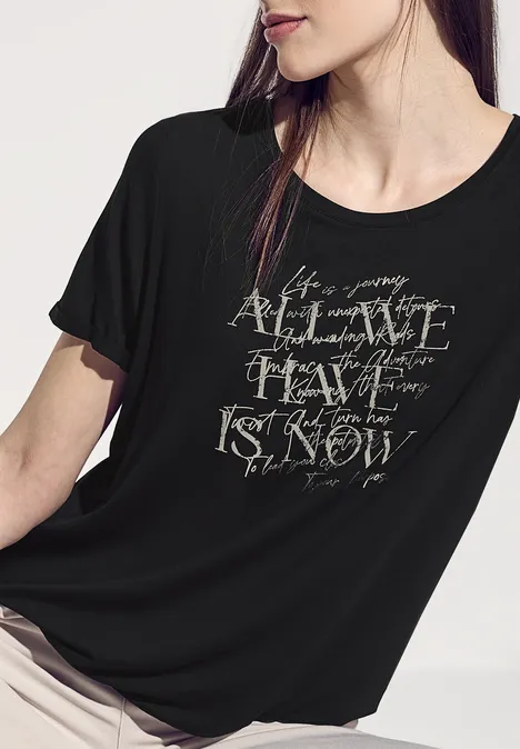 T-Shirt mit Print Black