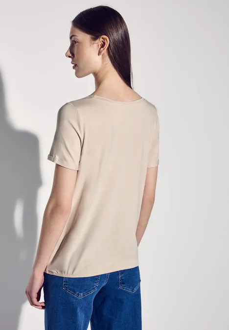 T-Shirt mit Print smooth sand beige