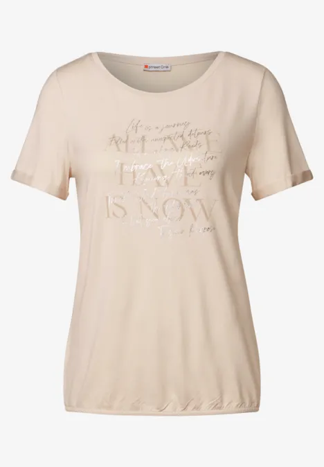 T-Shirt mit Print smooth sand beige