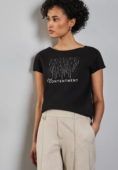 T-Shirt mit Print Black