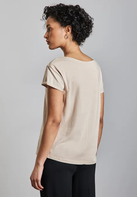 T-Shirt mit Print smooth sand beige