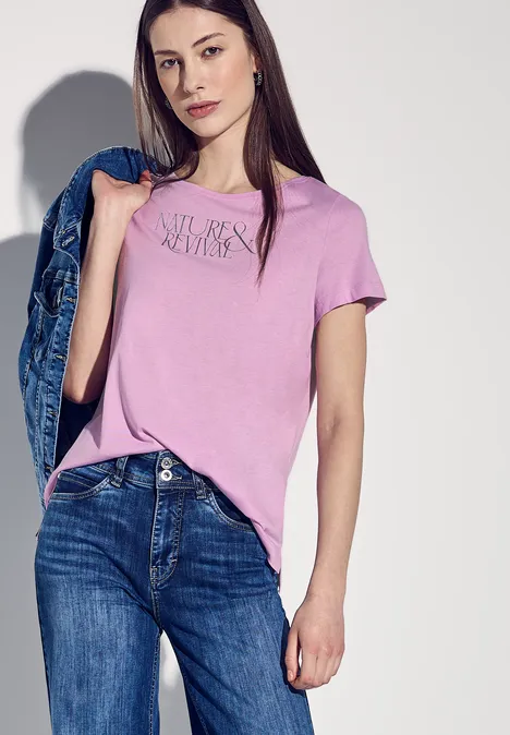 T-Shirt mit Wording cherry blossom rose