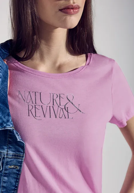 T-Shirt mit Wording cherry blossom rose