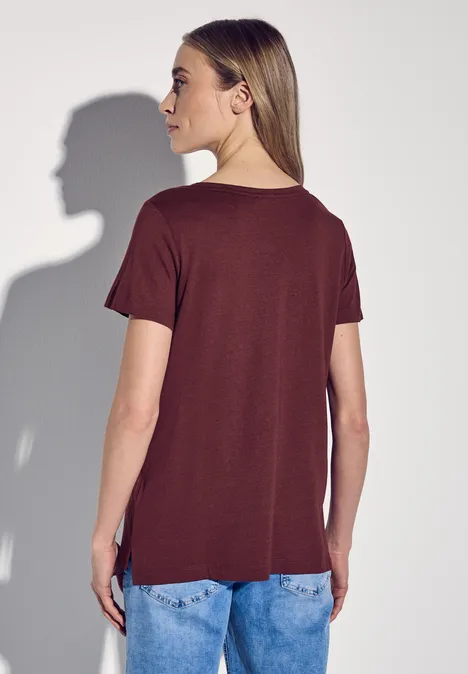 T-Shirt mit Wording dark cherry red
