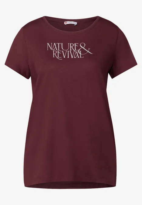 T-Shirt mit Wording dark cherry red