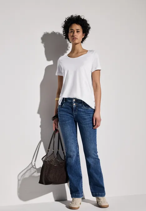 Basic T-Shirt in Unifarbe White