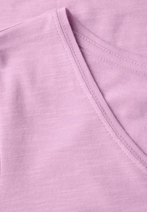 Basic T-Shirt in Unifarbe cherry blossom rose