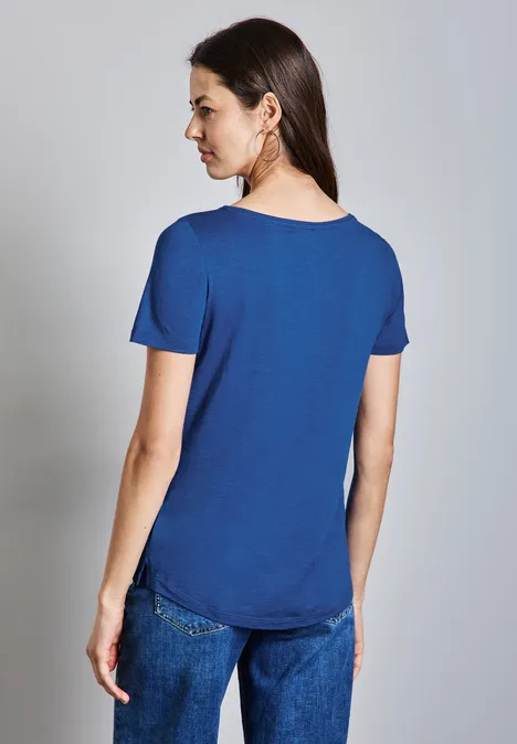 T-shirt met V-hals dodger blue