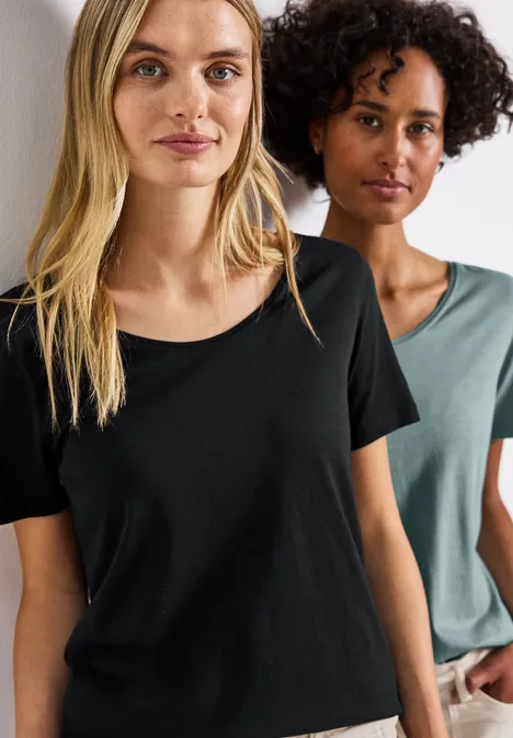 2er-Pack V-Neck T-Shirt arona blue/black