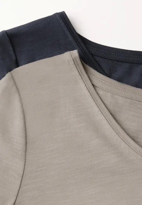 2er-Pack V-Neck T-Shirt deepwater blue/morning beige