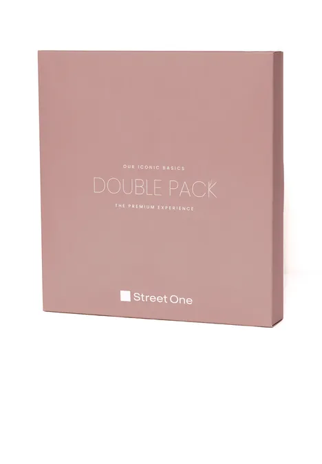 2er-Pack V-Neck T-Shirt faded rose/deep roast brown