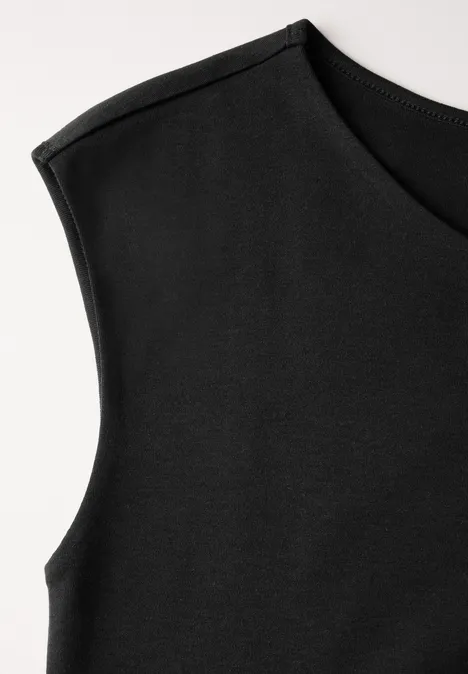 T-shirt avec encolure en U Black