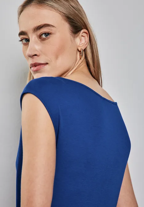 Shirt mit U-Boot-Ausschnitt dodger blue