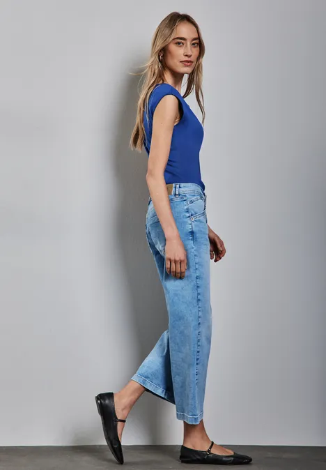 Shirt mit U-Boot-Ausschnitt dodger blue