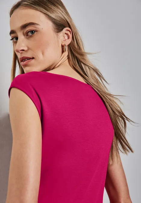 Shirt mit U-Boot-Ausschnitt juicy berry