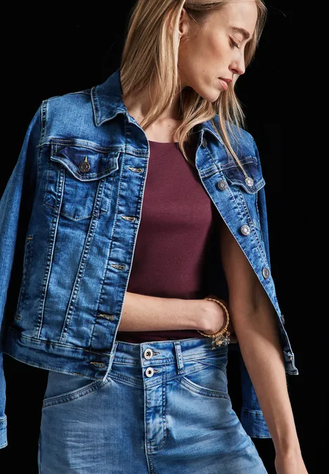 Shirt mit U-Boot-Ausschnitt dark cherry red