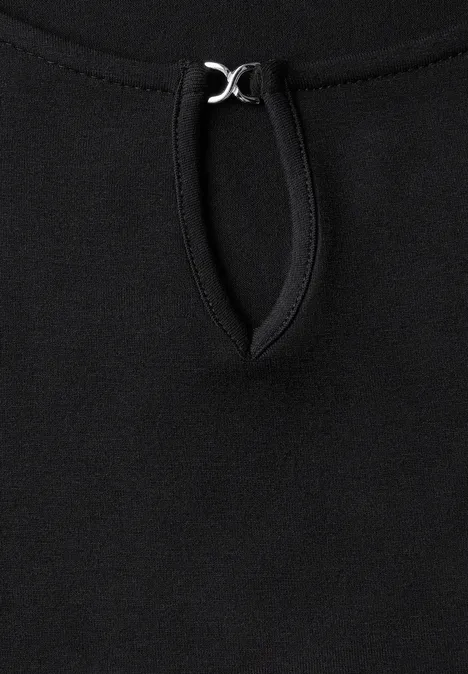 Jersey-Top mit Cut-Out Black