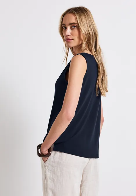 Jersey-Top mit Cut-Out deep blue