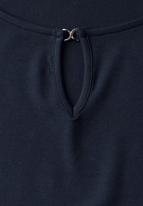 Jersey-Top mit Cut-Out deep blue