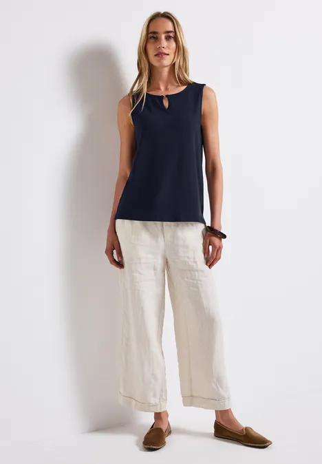 Jersey-Top mit Cut-Out deep blue