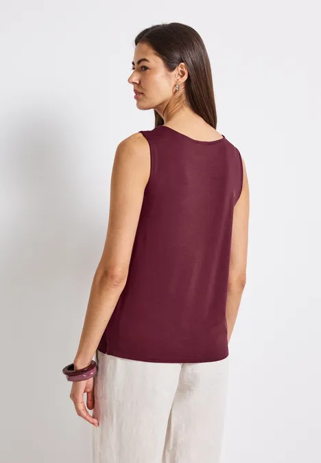 Jersey-Top mit Cut-Out dark cherry red