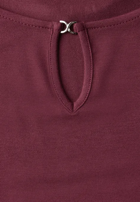 Jersey-Top mit Cut-Out dark cherry red