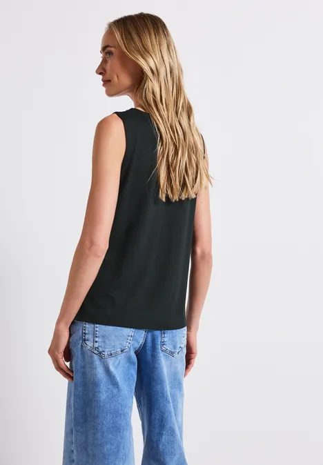 Jersey-Top mit Cut-Out pine grove green