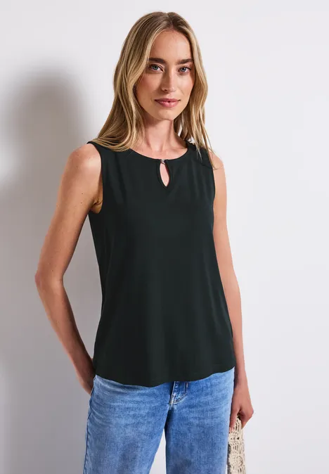 Jersey-Top mit Cut-Out pine grove green