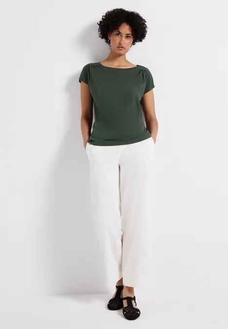 Shirt mit Raffung mid green